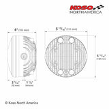 KOSO GH-01 LED Headlight 5.75 Inch for Motorcycle - DOT Certified