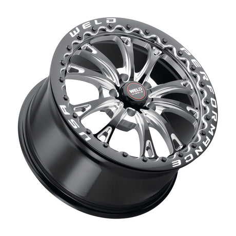 Weld S908 18x10 Belmont Drag Beadlock Wheel - Gloss Black Finish, 5x114.3 Bolt Pattern, ET30 Offset