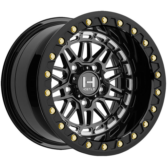 Hostile UTV H350 Apex Beadlocks 5x4.5" Black/Milled Wheel