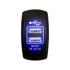 Dual USB Rocker Switch | 50 Caliber Racing