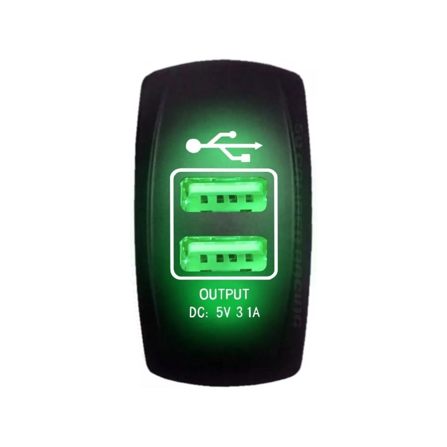 Dual USB Rocker Switch | 50 Caliber Racing