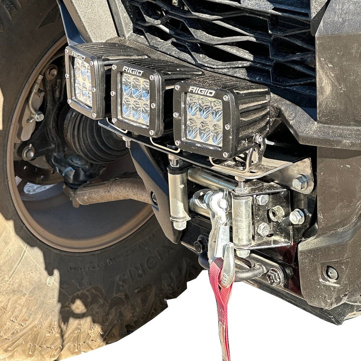 Kawasaki KRX Winch Mount Triple Light Pod Bracket | Misfit Garage