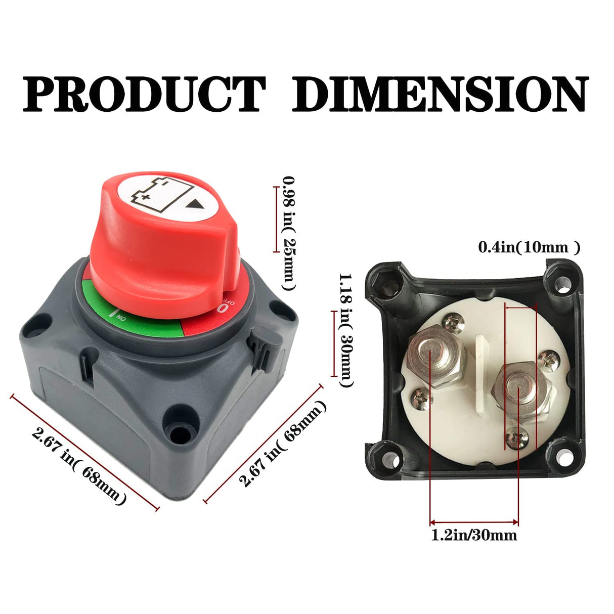 AWBLIN Battery Disconnect Switch 12V 24V 48V Master Isolator Cut Off Switch