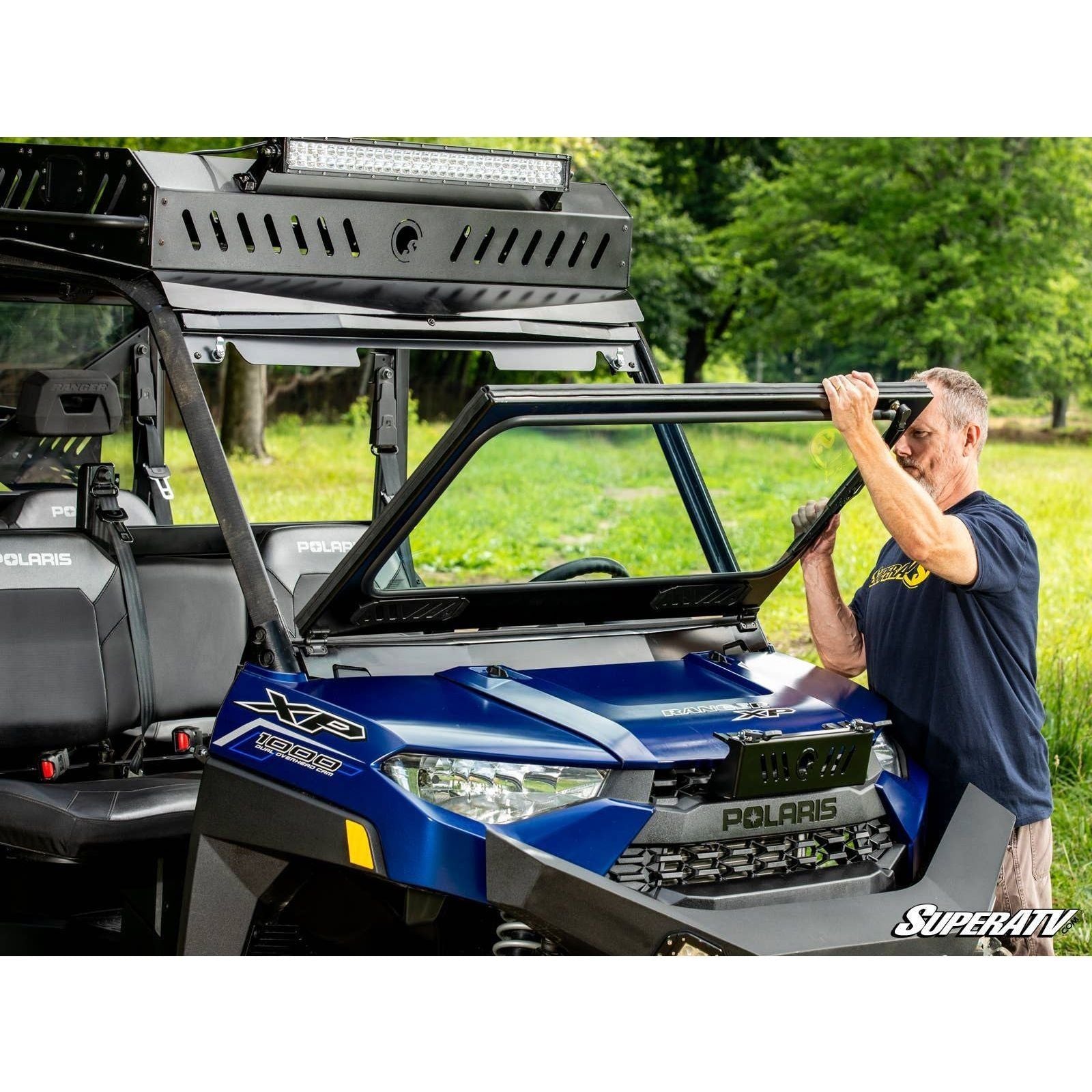 Polaris Ranger 1000 Flip Down Glass Windshield | SuperATV