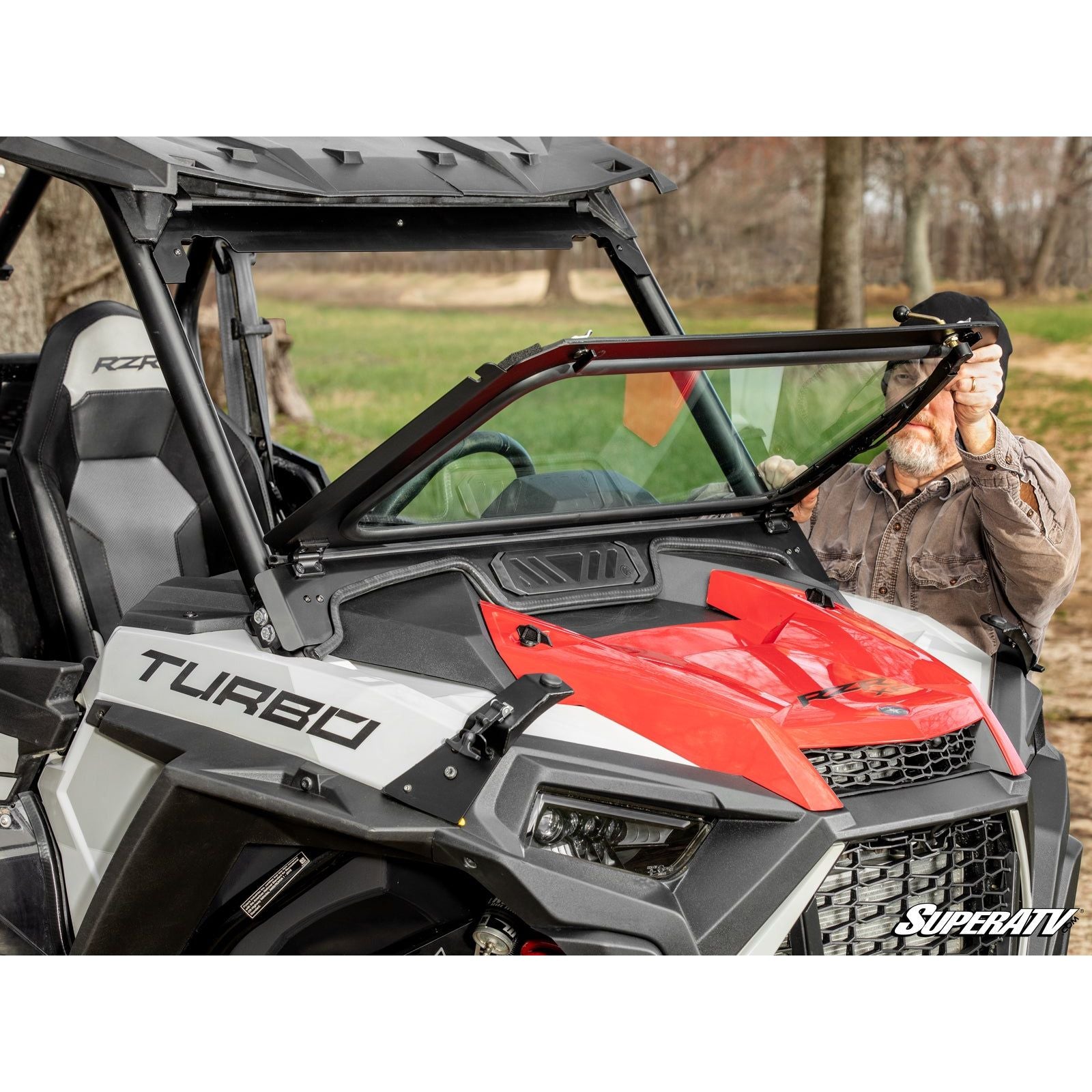 Polaris RZR XP 1000 Flip Down Glass Windshield | SuperATV