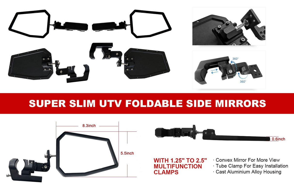 Aluminum UTV Side Mirrors