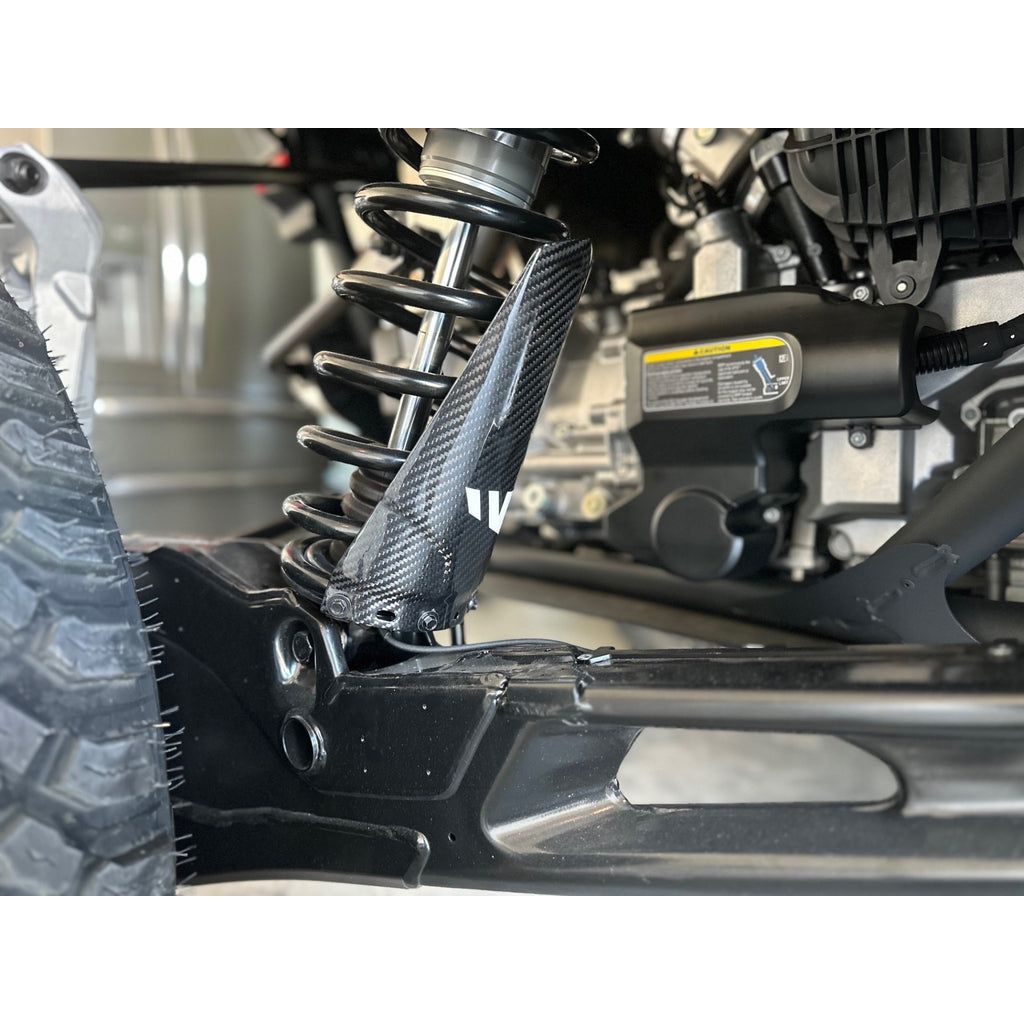 Can Am Maverick R Carbon Fiber Rear Shock Guard Set | FourWerx