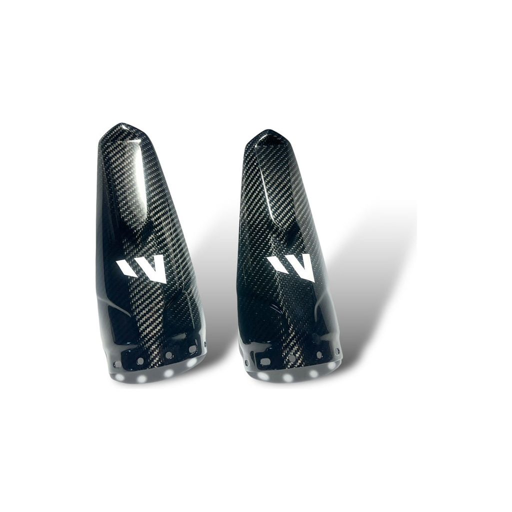 Can Am Maverick R Carbon Fiber Rear Shock Guard Set | FourWerx