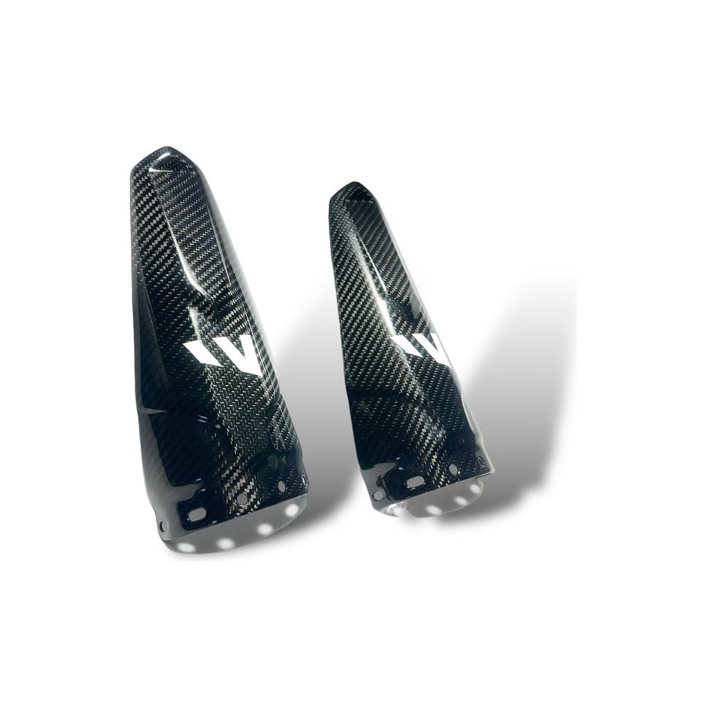 Can Am Maverick R Carbon Fiber Rear Shock Guard Set | FourWerx