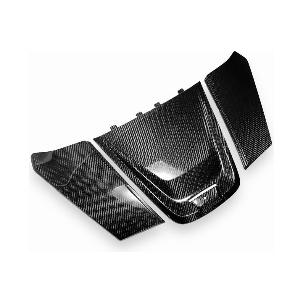 Can Am Maverick R Carbon Fiber 3-Piece Upper Center Dash Trim Kit | FourWerx