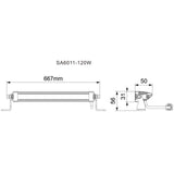 26" UTV Chase Light 12-24V Volt, 10 Amps, 120 Watt; TLC26
