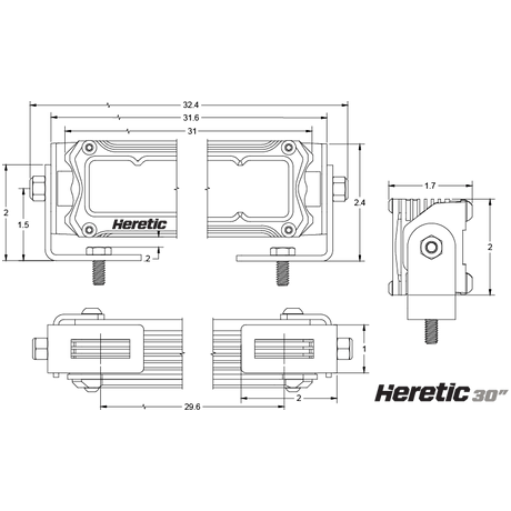 30" Curved LED Light Bar | Heretic