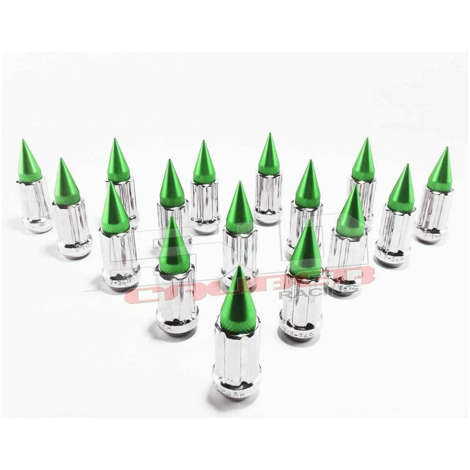 3/8 x 24 Spiked Lug Nuts (16 Pack) | 50 Caliber Racing