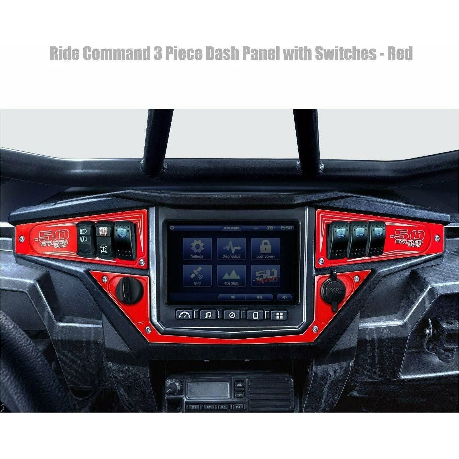 Polaris RZR XP 1000 (2017+) Ride Command 6 Switch Dash Panel | 50 Caliber Racing