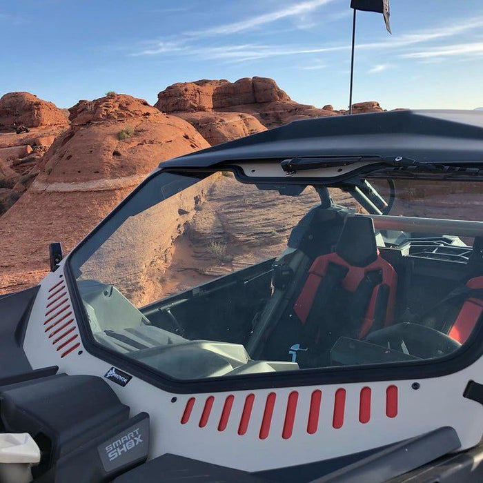 Can Am X3 Vented Glass Front Windshield 2.0 Bent Metal