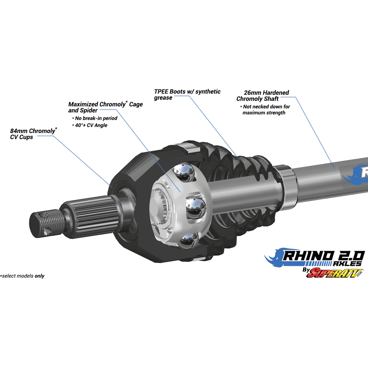 Can Am Commander Rhino 2.0 Heavy Duty Axle | SuperATV