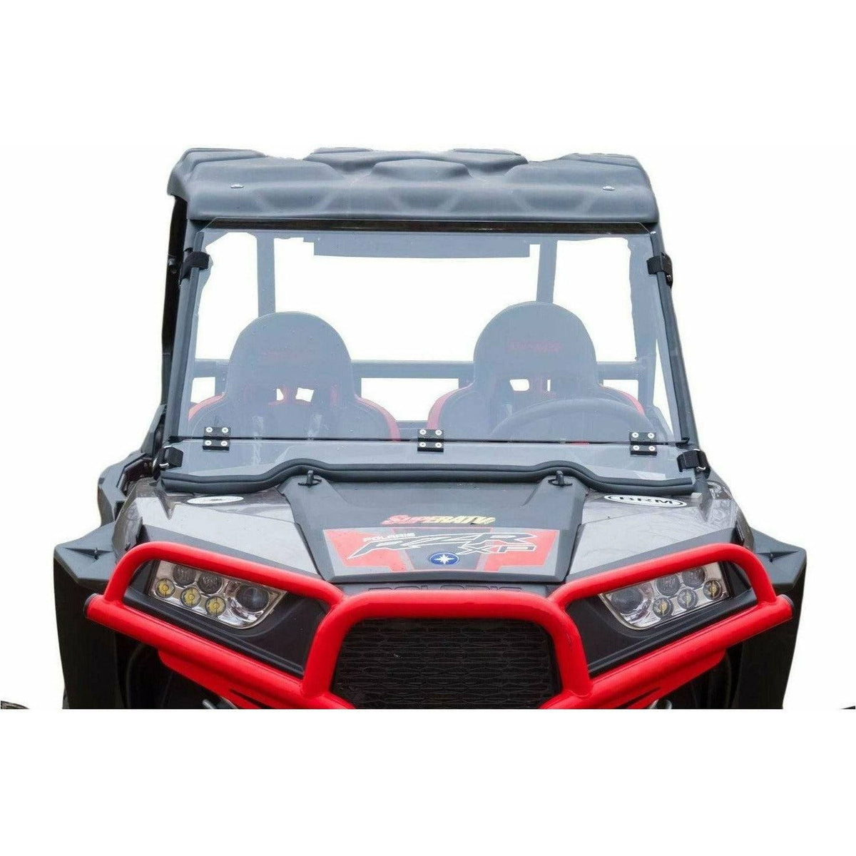 SuperATV Polaris RZR XP Turbo Scratch Resistant Flip Down Windshield