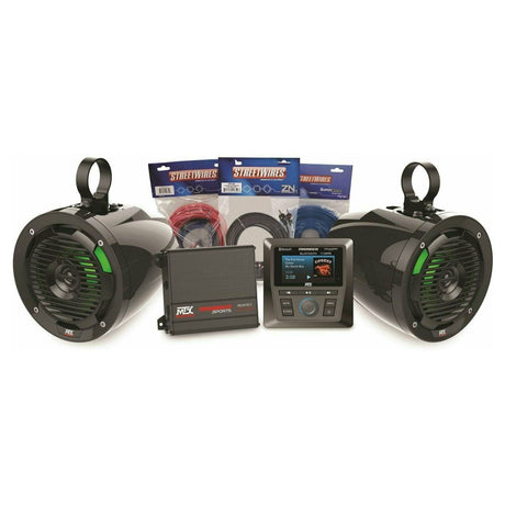 MTX Audio Universal 2 Amplified Cage Mount Speakers with Head Unit