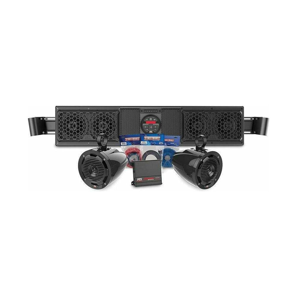 Can Am Maverick Bluetooth Overhead Sound Bar with 2 Amplified Cage Mount Speakers | MTX Audio