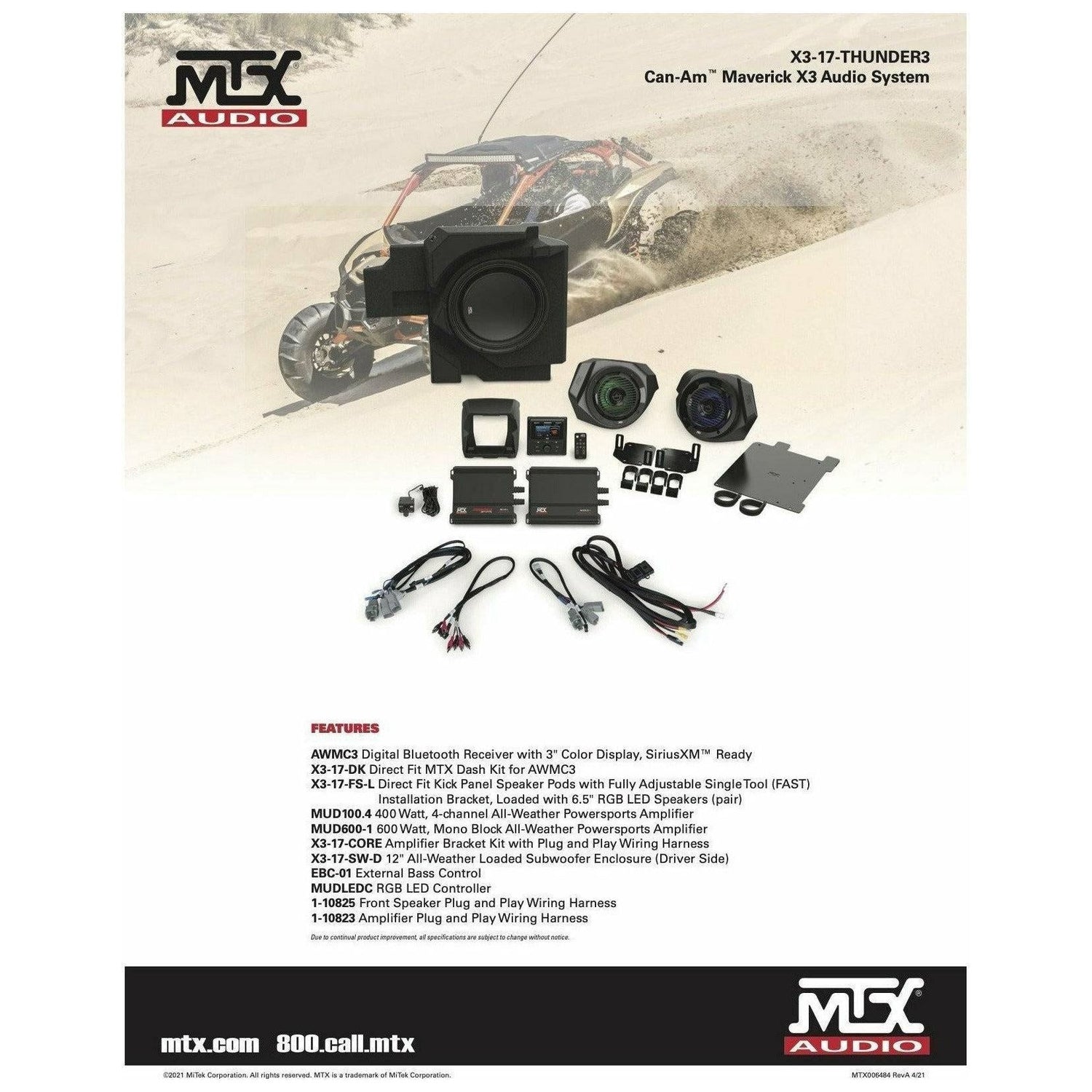 MTX Audio Can Am Maverick X3 Stage 3 Audio System