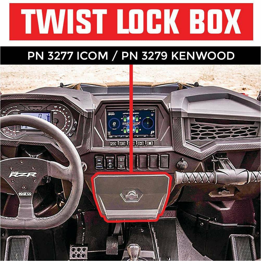 PCI Polaris RZR Twist Lock Open Box Replacement ICOM Radio & Intercom Bracket