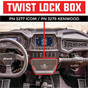 PCI Polaris RZR Twist Lock Open Box Replacement ICOM Radio & Intercom Bracket