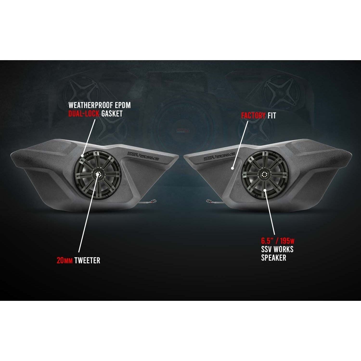 Polaris RZR Pro / Turbo R Front Door 6.5" Speaker Pods | SSV Works