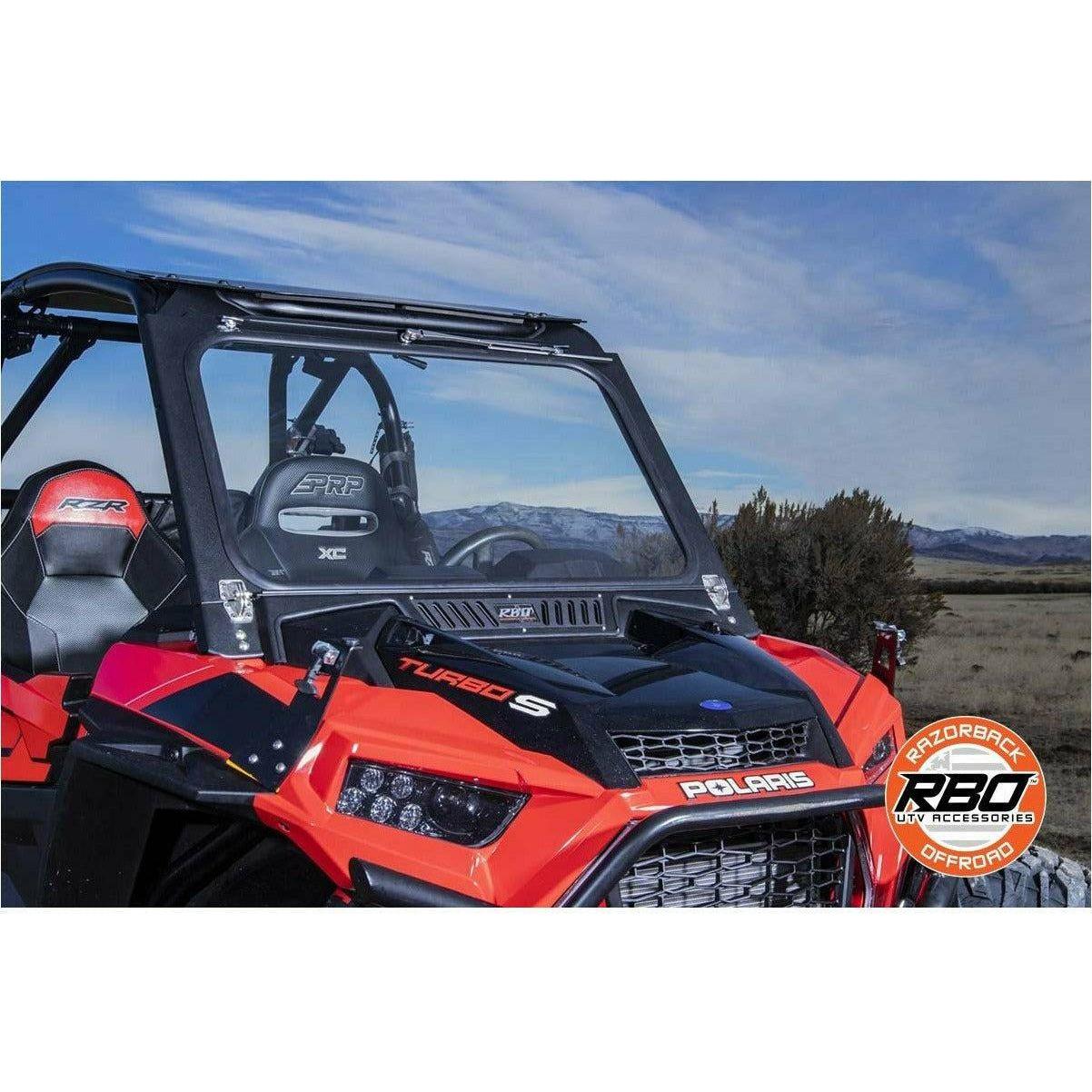 Razorback Offroad Polaris RZR XP Turbo S Folding Front Windshield