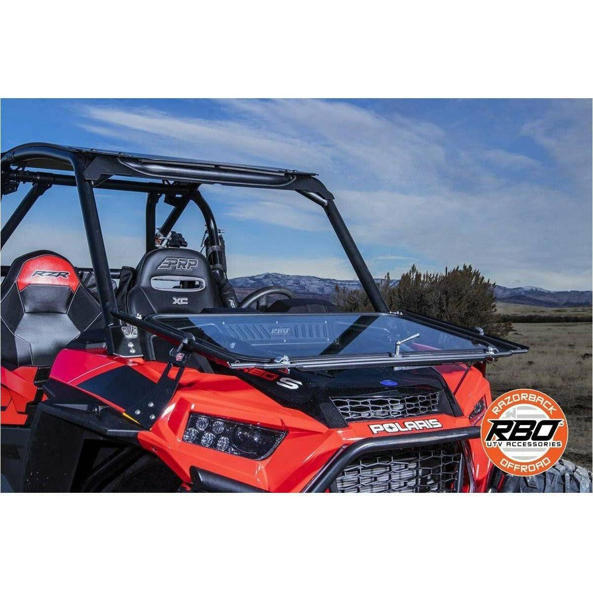 Razorback Offroad Polaris RZR XP Turbo S Folding Front Windshield