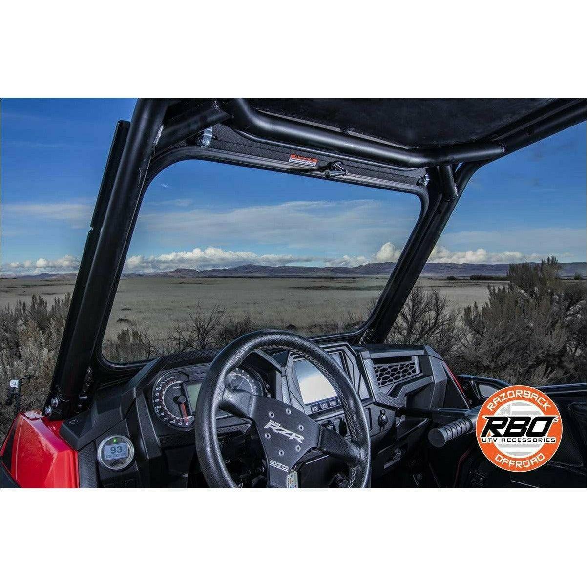 Razorback Offroad Polaris RZR XP Turbo S Folding Front Windshield