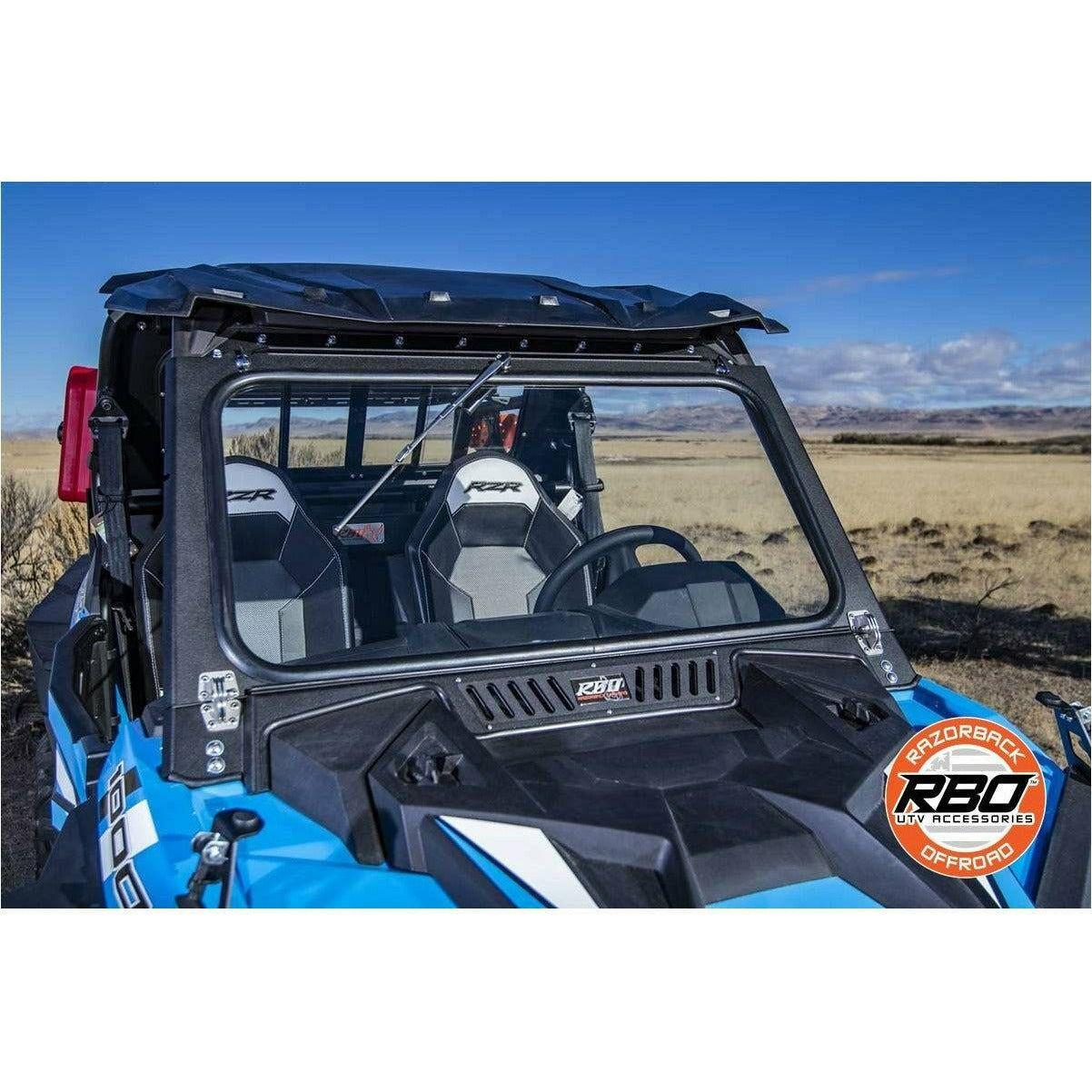 Razorback Offroad Polaris RZR (2019+) Vented Front Folding Windshield with Wiper