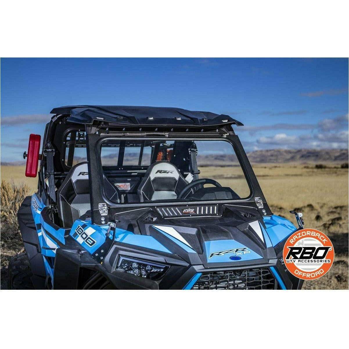 Razorback Offroad Polaris RZR (2019+) Vented Front Folding Windshield with Wiper