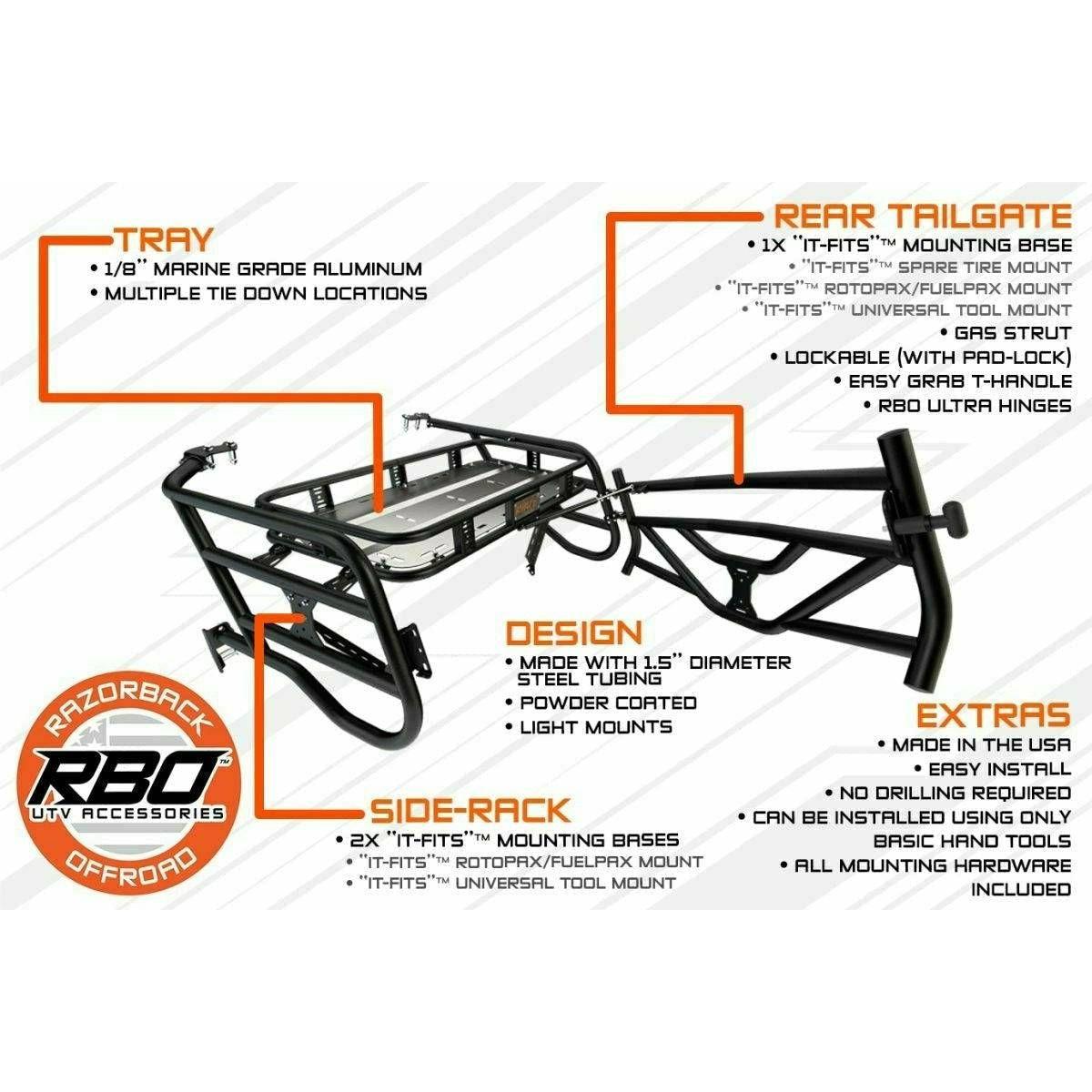 Razorback Offroad Polaris RZR 900 (2014+) Expedition Rack (Jim Todd Edition)