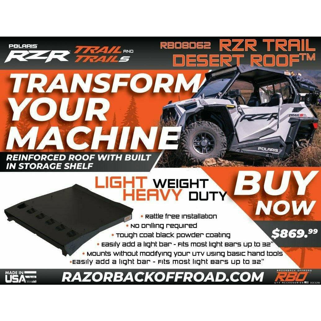Polaris RZR Trail Desert Roof | Razorback Offroad– Kombustion Motorsports