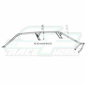 SF RaceWorks Can Am X3 MAX Race Inspired Raw Cage with Roof