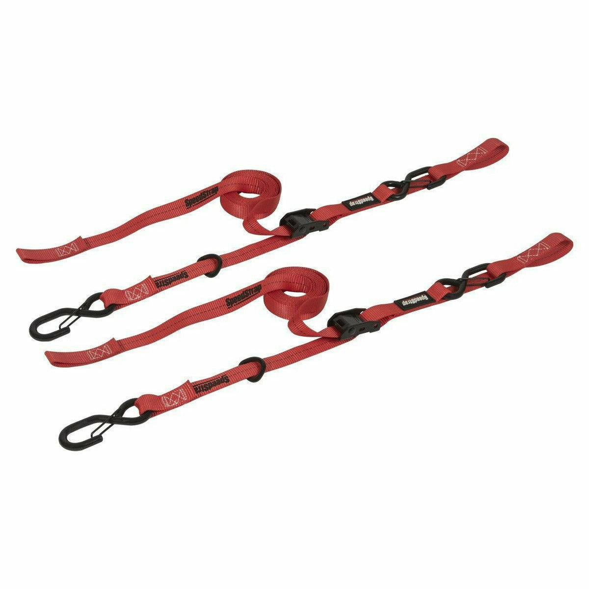 Speed Strap 1"x10' Cam-Lock Tie Down with Snap S Hooks and Soft-Tie (2 Pack)