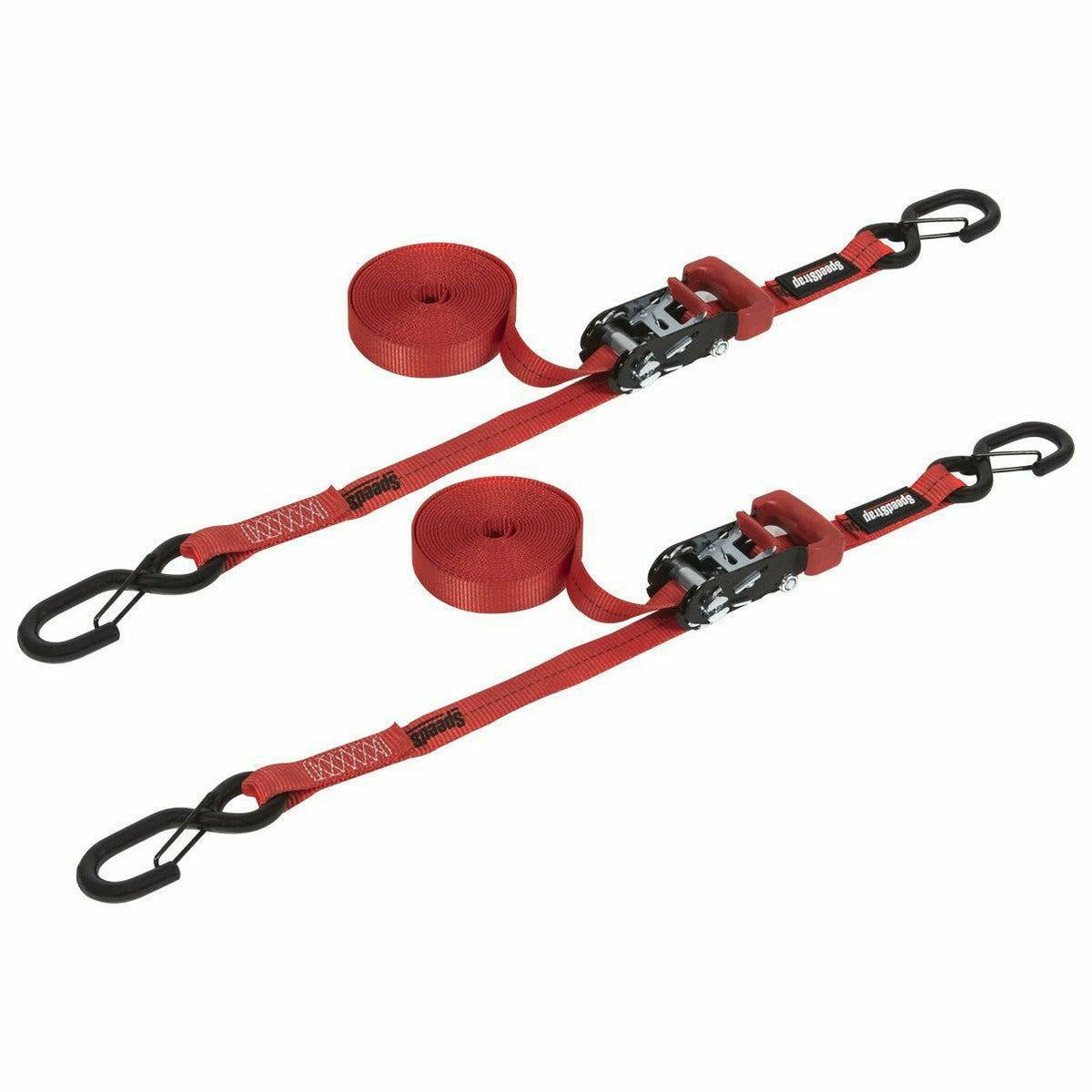 Speed Strap 1"x15' Ratchet Tie Down with Snap S Hooks (2 Pack)