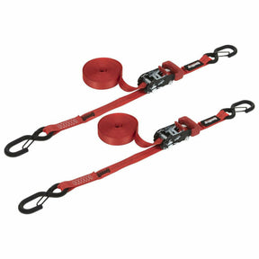 Speed Strap 1"x15' Ratchet Tie Down with Snap S Hooks (2 Pack)