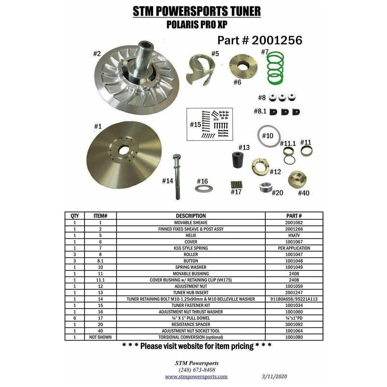 STM Polaris RZR PRO XP Tuner Secondary Clutch