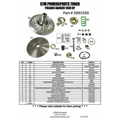 STM Polaris Ranger XP 1000 Tuner Secondary Clutch