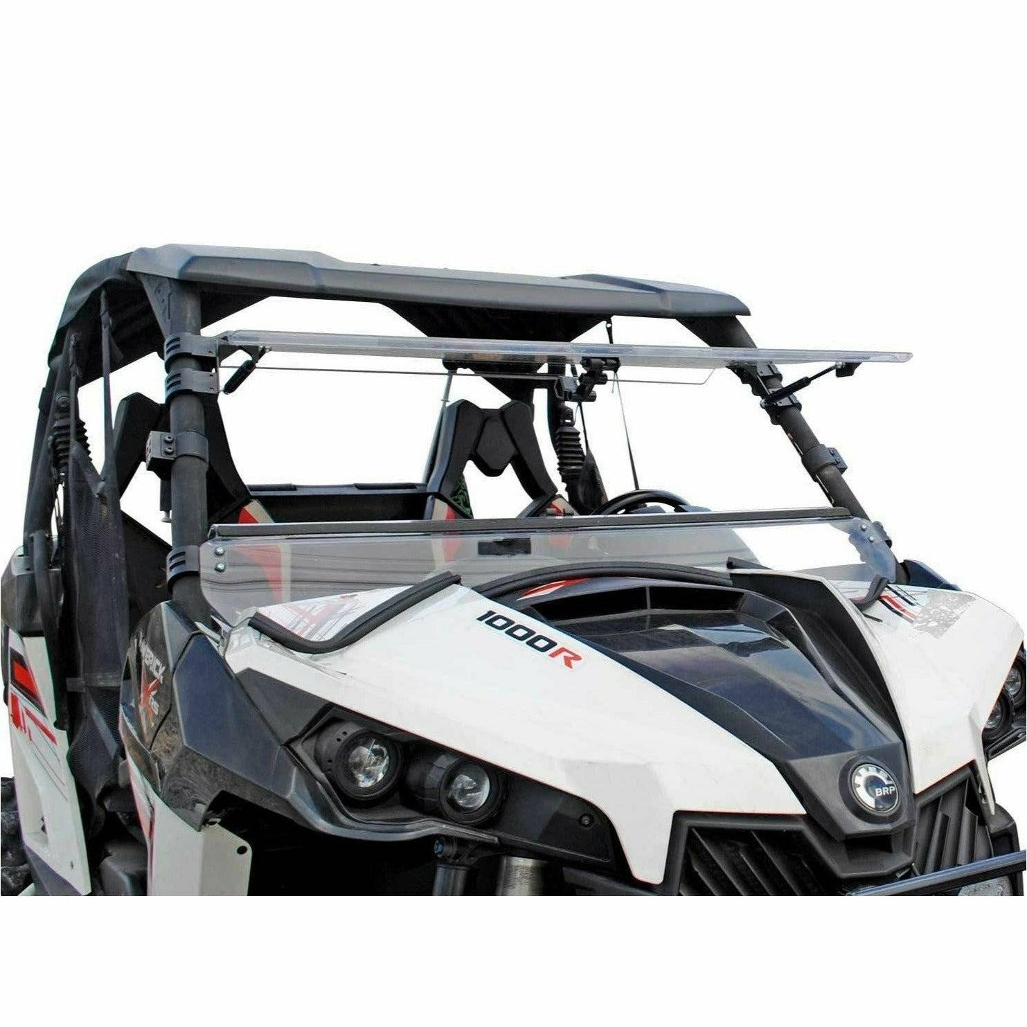 Can Am Maverick Scratch Resistant Flip Windshield - Kombustion Motorsports