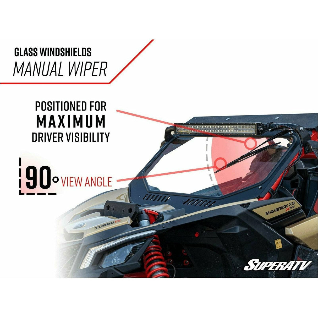 SuperATV Can Am Maverick X3 Glass Windshield