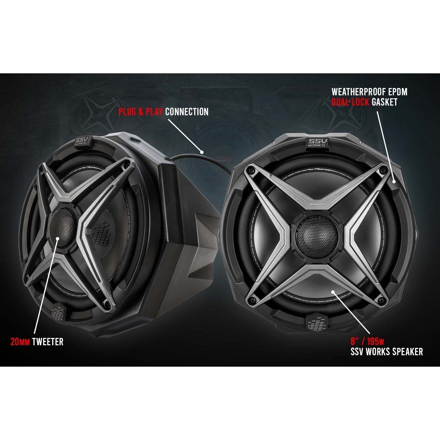 Universal 8" Cage Mounted Speaker Pods