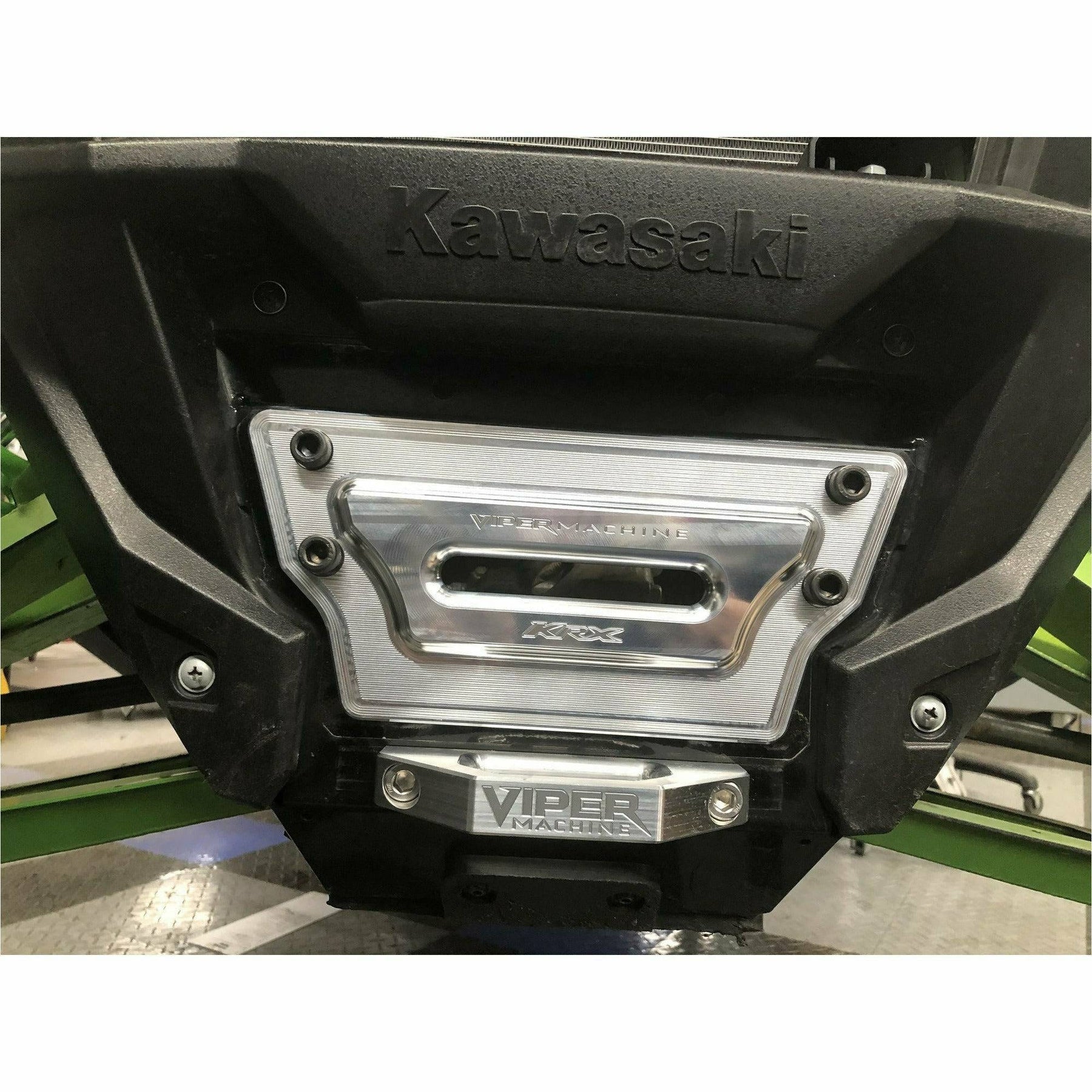 Viper Machine Kawasaki KRX 1000 Billet Winch Plate with Integrated Rope Hawse